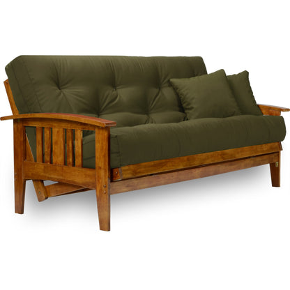 Nirvana Futons Westfield Futon Frame - Queen Size (Frame Only), Solid Hardwood in Heritage Finish