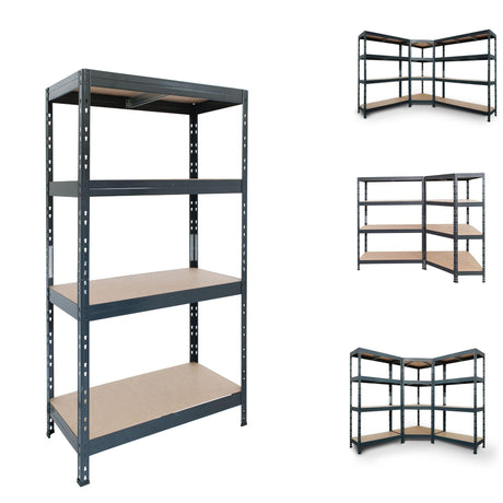 AR Shelving 2400-Lb. Capacity, 71in.H x 36in.W x 18in.D Rivet Shelving Unit, Or Combine to Make 2 Benches, Ea. 35 1/2in.H x 72in.L x 18in.D, Matte Dark Gray, Model# Garage 36/18 600 Lb. AR Shelving