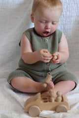 Adventure Awaits Large Wooden Toy Car Unpainted Unfinished with Removable Figures | Montessori Arts Craft Activity Adventure Awaits!