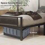 IHDKO Oversized L-Shaped Triple Bunk Bed with Trundle for Kids, Metal Quad Bunk Beds Twin Over Twin for 4 Kids, Modern 3 Bunkbeds with Ladders & Guardrails for Teens Girls Boys Adults, Black IHDKO