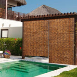 Waterproof Bamboo Roman Blinds for Indoor/Outdoor Patio, Reed Roller Shades Privacy Protection Porch Blackout Roll-up Bamboo Windows Curtain with Lifter, Cordless 40" W x 60" H VELLOW