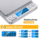 GDEALER Food Scale, 0.001oz/0.01g Precise Digital Kitchen Scale Gram Scales Weight Food Coffee Scale Digital Scales for Cooking Baking Stainless Steel Back-lit LCD Display Pocket Small Scale, Silver GDEALER