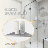 WELLUP Brushed Nickel 10’’ Corner Shower Shelf Bathroom Shower Shelves, 2 Pack Triangular 304 Stainless Steel Shower Corner Shelf for Tiled Walls, No Drilling WELLUP