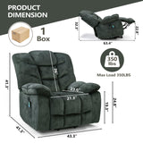HAOMARKETS Oversized Power Lift Recliner Chair with Massage and Heat for Elderly, Soft Fabric Electric Lifting Recliners with Side Pockets and USB Port for Living Room, Dark Green HAOMARKETS