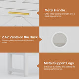 spanspace Freestanding Shoe Storage Cabinet for Entryway, Farmhouse Shoe Rack Cabinet with Open Shelf & 2 Flip-Drawer, Metal Legs for Hallway spanspace