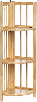 Casual Home 4-Shelf Corner Folding Bookcase, Natural Casual Home