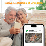 Bird House with Camera, 5MP Smart Birdhouse Camera with Solar Powered, Bird Box Camera for Families, Motion Detection & 32GB SD Card, Watch Bird Nesting & Hatching in Real Time, Ideal Gift for Friends Camii
