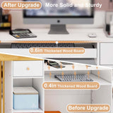 Reception Desk, Reception Counter with Drawers and Storage Shelves, 39 inch Retail Counter for Checkout with Cable Grommet, Suitable for Salons, Beauty, Clothing Stores,Thickened Wooden Board Aibogiter