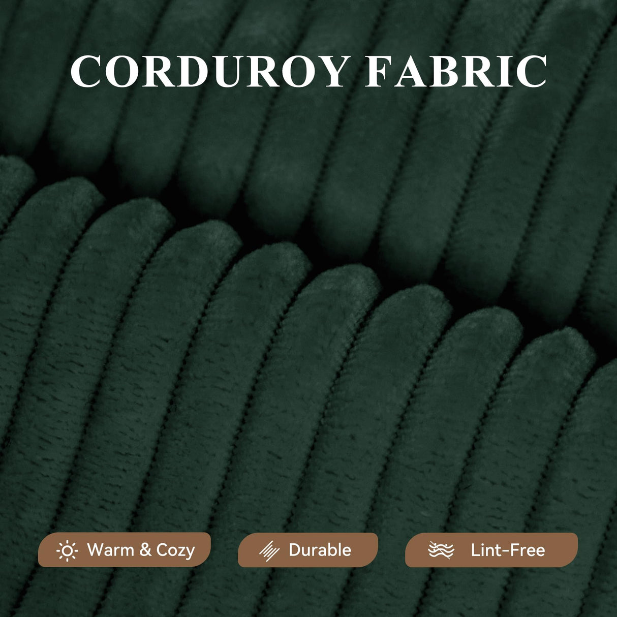 Modular Sectional Sofa with L-Shape Chaise,Cloud Sectional Modern Sleeper Couch with Deep Seat,Sponge Compression Sofas No Assembly Required (Green-Corduroy Fabric) 1PCS Luxanimarion