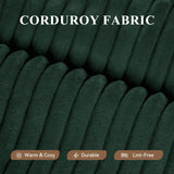 Modular Sectional Sofa with L-Shape Chaise,Cloud Sectional Modern Sleeper Couch with Deep Seat,Sponge Compression Sofas No Assembly Required (Green-Corduroy Fabric) 1PCS Luxanimarion