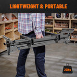 DOVAMAN Miter Saw Stand, 3-Step Quick Install & Fold, Lightweight 22LB Design, 330LB Capacity, 78-1/8'' Max Sliding Rail, Compatible with DMS01A, DMS03A & Most Mitre Saw Brands - MS01A DOVAMAN