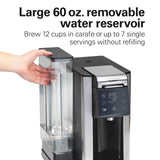 Hamilton Beach FlexBrew Advanced 5-in-1 Programmable 12 Cup Drip and Single Serve Hot & Iced Coffee Maker with Movable 60 oz. Water Reservoir, Use Pod Packs and Grounds, Fast Brewing, Black (49924) Hamilton Beach