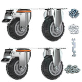 JMSEYOE 6 inch Caster Wheels with Brake 2800lbs,Heavy Duty Casters Set of 4 for Cart, Trolleys, Furniture and Workbench(2PCS Fixed Caster Wheels 2PCS Locking Swivel Casters) JMSEYOE