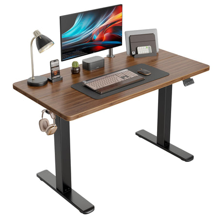 CubiCubi Electric Standing Desk, 40 x 24 Inches Height Adjustable Sit Stand Desk, Ergonomic Home Office Computer Workstation, Black Walnut CubiCubi