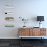 Jetec 6 Pack Invisible Floating Bookshelf for Wall, Iron Floating Book Shelves, Heavy Duty Hidden Book Shelf for Bedroom Living Room Office Library Bookcase (White) Jetec