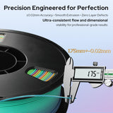 Semdon Silk PLA 3D Printer Filament 1.75mm - Rainbow 1kg Spool | ±0.02mm Ultra-Precision, Zero Warping & Tangle-Free | Ender 3/Prusa FDM Filament | Holographic Multicolor Finish (Rainbow Candy) Semdon