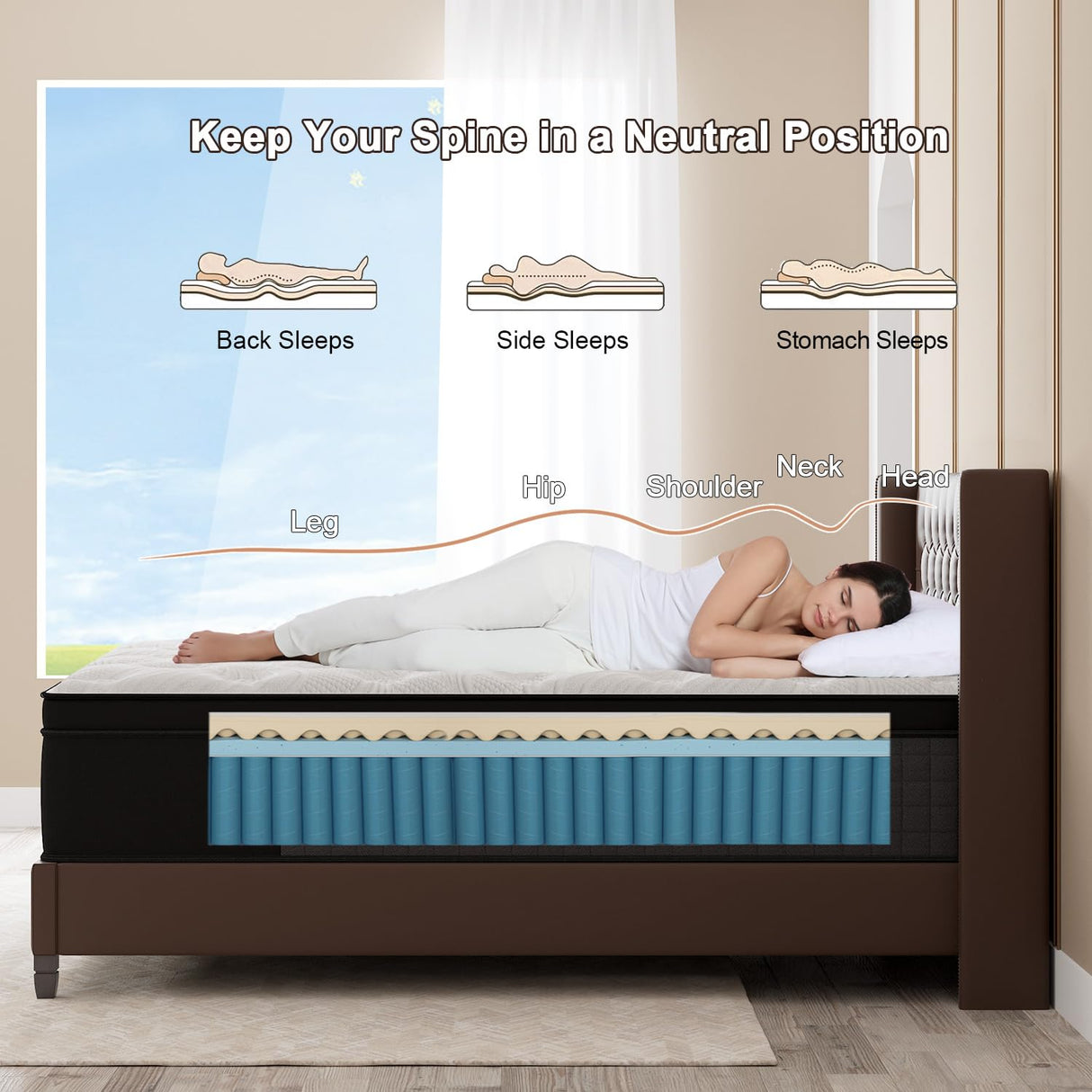 Duchessz Full Mattress, 14 Inch Hybrid Mattresses Eurotop with Gel Memory Foam,Motion Isolation Individually Wrapped Pocket Coils Breathable Comfort Soft Pressure Relief 100 Night Trial Duchessz