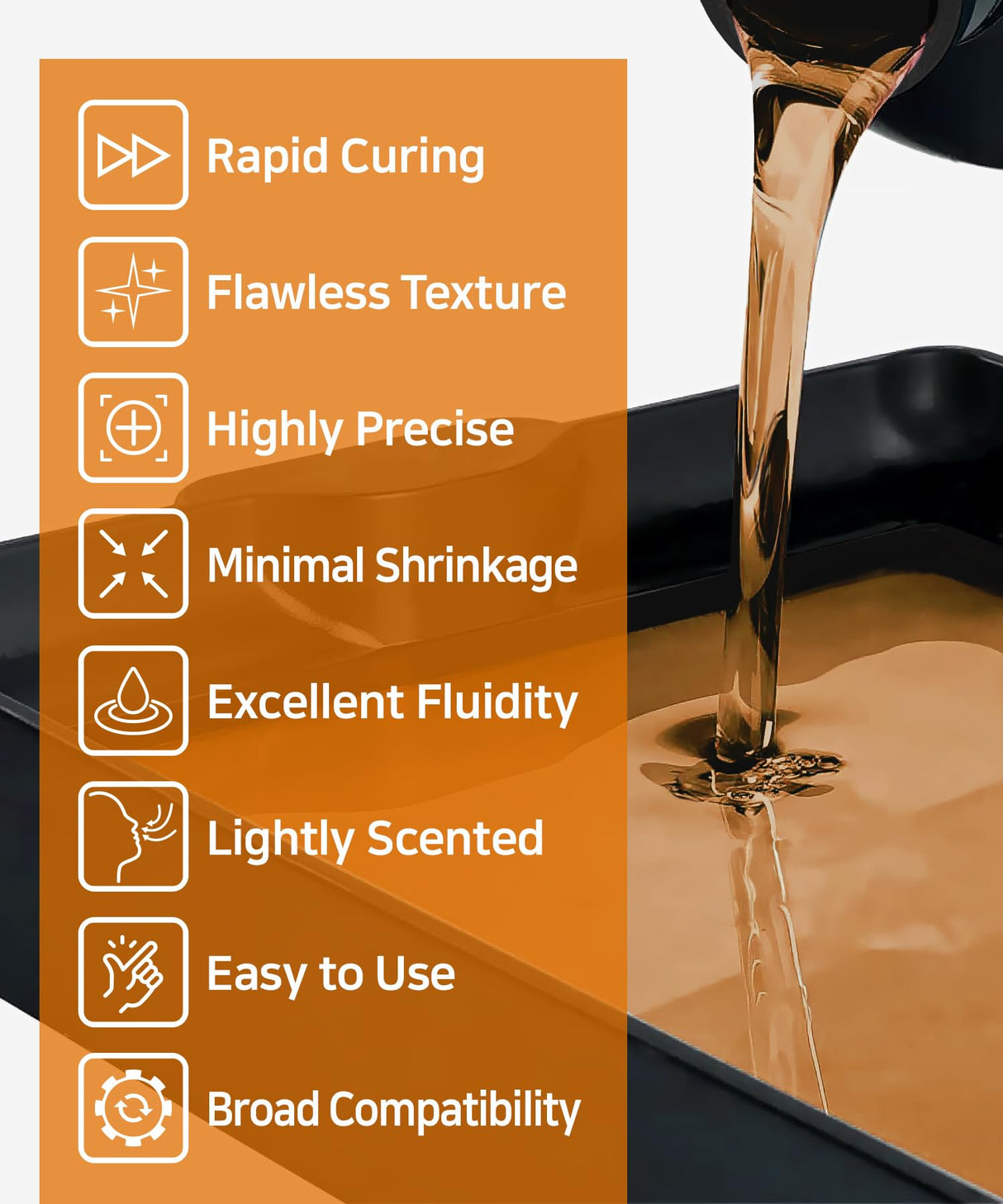 SuperHDT 3D Printer Resin, Highest Heat Deflection Temperature 464°F, Made in Korea by 3DMaterials (1000g, Amber) 3DMaterials