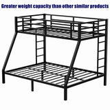 TIHWOALL Latest Upgrade & Stronger Full XL Over King Size Bunk Bed, Thickened More Rust-Proof Metal Heavy Duty Steel King Bunk Bed with Enhanced Legs & Slats (Easier Assembly) (Twin XL Over Queen) TIHWOALL