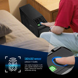 1DOT2 Gun Safe, Biometric Pistol Safe Nightstand, Quick Access Sliding Door Handgun Safes and Gun Lock Box for Home, Car, Truck, Bedside 3-Ways unlock Safe Fingerprint, Digital Key，Interior Lights 1DOT2