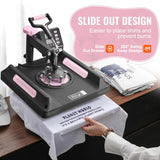 VEVOR Heat Press Machine, 5 in 1 Heat Transfer Machine with 30 oz Tumbler Press, 15 x 15 inch, 360° Swing Away Digital T-Shirt Pressing Machine, Teflon Coating, for T-Shirts/Mugs/Hats/Plates, Black VEVOR