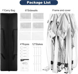 COBIZI Canopy 10x20 Pop Up Canopy Tent with 6 Sidewalls Party Tents for Parties Weddings Backyard Waterproof Outdoor Commercial Event Tent with Stakes, Ropes, White COBIZI