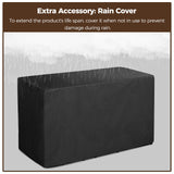 Yaheetech 7 Piece Patio Dining Set Outdoor Acacia Wood Bar Table and Chairs with Removable Cushions, Wicker Furniture Set for Deck, Backyard, Garden, Black/Beige Yaheetech