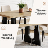 Tribesigns Large Dining Table for 6-8 People, 70.9-Inch Wood Rustic Rectangular Table with Black Wooden Legs, Farmhouse Center Kitchen Table for Dining Room, Living Room, Home Furniture, Oak and Black Tribesigns