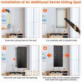 31.5" Tall Wall Safes Between the Studs with 2 Removable Shelf, Lockable Hidden Safe Box with 50 Hooks for Keys Jewellery, in Wall Safe for Money Medicines Valuables GUVELI