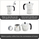 Imusa USA Aluminum Stovetop 6-cup Espresso Maker (B120-43V), Silver Imusa