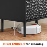 ANJ Modern TV Stand Console with Storage, 63-Inch, Textured Honeycomb Pattern, Black ANJ