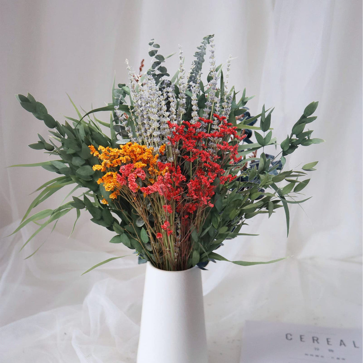 128 Pcs Mixed Real Dried Eucalyptus Stems, 100% Natural Preserved Eucalyptus Leaves with Lavender & Rose flower Sachet Bundles, Greenery for Hanging Shower, Plant Fragrance, Wedding Decor Pasuvsigt