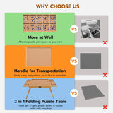 24.8" H Tall Puzzle Table with Drawers, 1000 Pieces Jigsaw Puzzle Board with Folding Legs & Protective Cover - 30" x 22" Portable Table for Adults upvercy