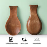 Spoon Rest For Stove Top Bamboo Holder for Spatula Wood Spoon Rest for Kitchen Counter Spoon Holder for Stove Top or Countertop, Spoon or Tong, Modern and Rustic Spoon Rest for Farmhouse (Brown) Patelai