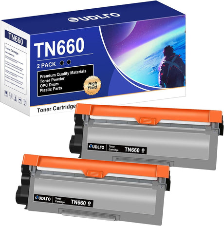 SUDLTO TN660 TN-660 Toner Cartridge Replacement Compatible for TN660 TN630 TN-630 TN-660 Use for HL-L2300D HL-L2380DW HL-L2320D DCP-L2540DW HL-L2340DW HL-L2360DW HL-L2305W (2 Black) SUDLTO