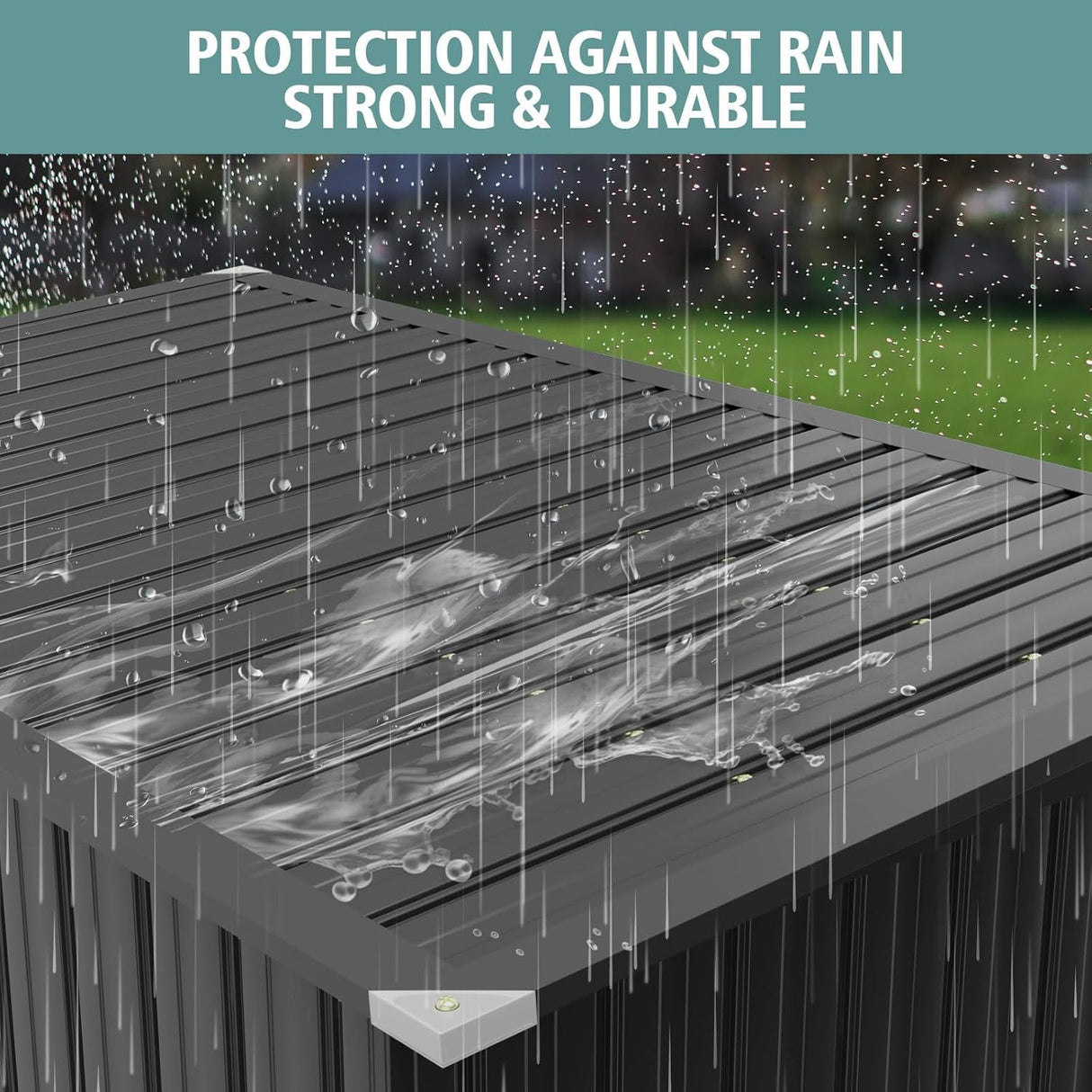 Breezestival 80 Cu. Ft Outdoor Trash Can Shed with Pneumatic Support Rod, 5x3 Ft Outdoor Storage Shed w/Lockable Doors & Waterproof Lid Chain, for Patio/Garden/Backyard Breezestival