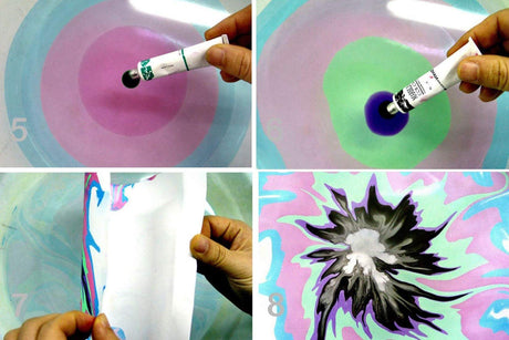 New Water Marbling Paint 12 Colors Tube Set / 12ml Marble kit Color bank vivid