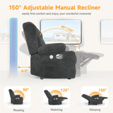 MisUMis RV Loveseat Recliner Sofa, Wall Hugger Reclining Loveseat RV Couch with USB Ports, Cup Holders, Pockets, 150° Adjustable RV Furniture Velvet Fabric Recliners for Travel & Home Theater Seating MisUMis