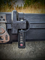 TSA Approved Tactical Gun Case Lock - Protective Rubber Sleeve & Cut-Resistant MonoShaft - Secure Single Shaft Padlock for Guns Luggage Rifles Pistols & Revolver Cases - Child Safe Cedar Mill Fine Firearms