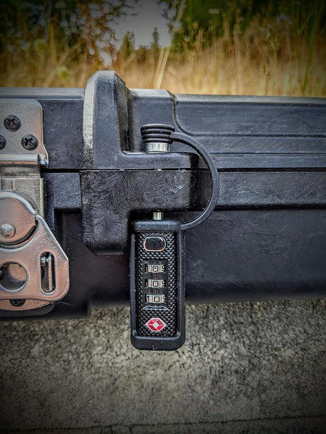 TSA Approved Tactical Gun Case Lock - Protective Rubber Sleeve & Cut-Resistant MonoShaft - Secure Single Shaft Padlock for Guns Luggage Rifles Pistols & Revolver Cases - Child Safe Cedar Mill Fine Firearms