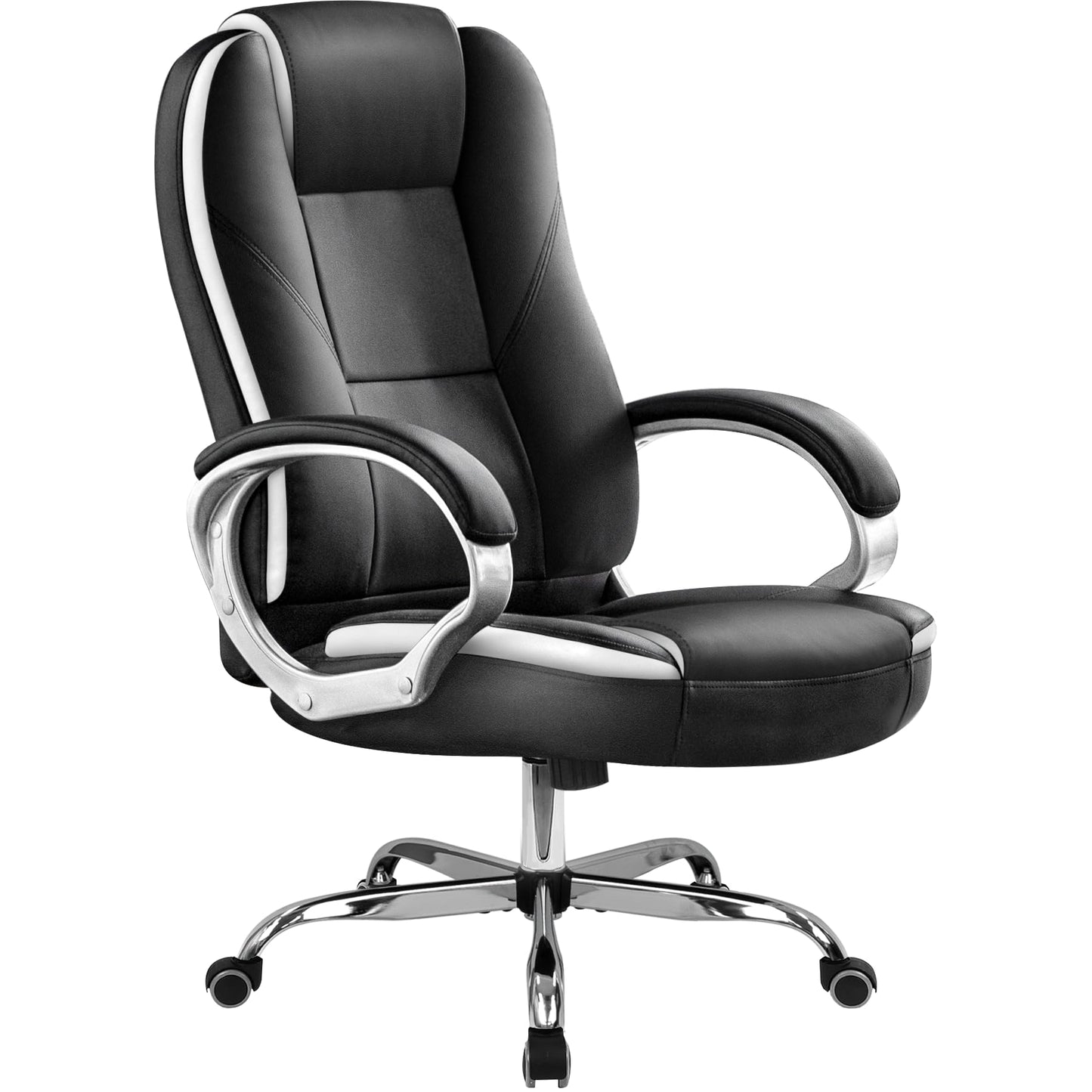 NEO CHAIR Office Chair Computer Desk Chair Gaming - Ergonomic High Back Cushion Lumbar Support with Wheels Comfortable Black Leather Racing Seat Adjustable Swivel Rolling Home Executive