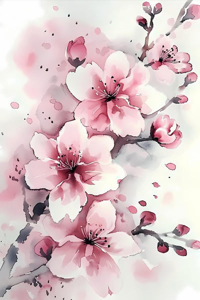 JOEAUEN Diamond Painting - The Beautiful Cherry Blossoms Diamond Art Kits for Adults,Full Round Gemstone Stitch Kit,for Wall Decor 8x12 inch
