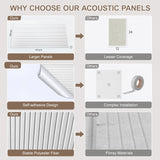 10 Packs Acoustic Panels,Large 47" X 24" X 0.38" Soundproof Wall Panels,Self-adhesive Sound Absorbing Dampening Panel,Sound Proof Panels for Walls Home Studio and Office(White) Lakexus