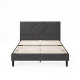ZINUS Judy Upholstered Platform Bed Frame, Mattress Foundation, Wood Slat Support, No Box Spring Needed, Eco Friendly WonderBox (TM), Easy Assembly, Dark Grey, Queen ZINUS