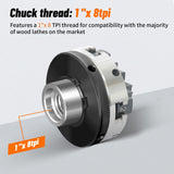 3 inch Mini Wood Lathe Chuck,4-jaw Self-Centering Lathe Chucks for Woodturning with 1 x 8TPI Thread,for Woodworking Lathe Tools HAowosi