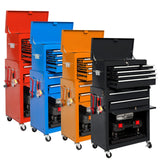 Granper High Capacity 8-Drawer Tool Chest, Tool Box with Wheels, Movable Rolling Tool Chest, Tool Chest with Wheels, Heavy Duty Tool Cabinet for Workshop, Garage and Repair Room(Cool Black) Granper