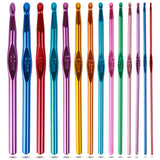 Crochet Hooks Set, Aluminum Handle Knitting Needles for Arthritic Hands, Crochet Needles for Yarn Craft, Nice Gift for Women hanmir