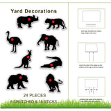 8 Animal Waterproof Targets, 12 * 16 inches, Different Black Animal Targets for Backyard, Field and Range use. Comes with Fiberglass mounting Posts. ZJWZYF