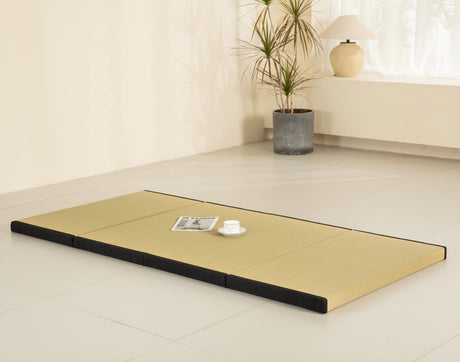 MustMat Thick Tatami Mat Twin XL Floor Mattress Japanese Tatami Bed with Storage Bag 39 x 80 x 2 in (Black) MustMat
