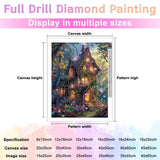 Movstrb Adult Landscape Diamond Painting, Enchanted Cottage 5D Adult Diamond Art Kit, Beginner Full Diamond Diamond Painting Gemstone Art Kit for DIY Crafts 16x20 Inch Movstrb